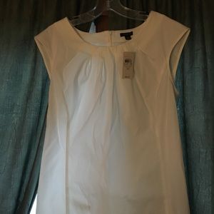 Ann Taylor, white, sleeveless, cotton-stretch top